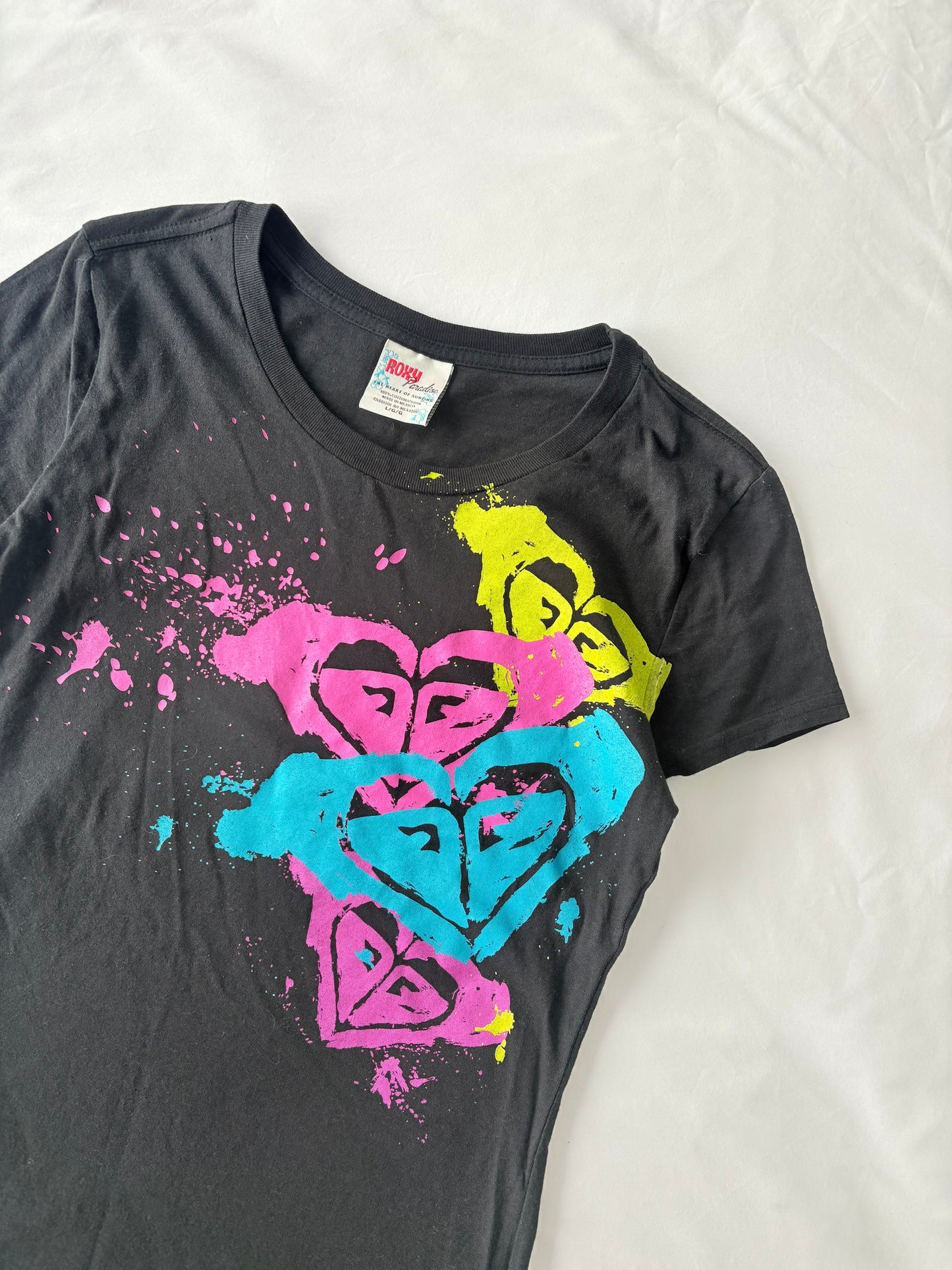 00’s Roxy neon baby tee | Size large