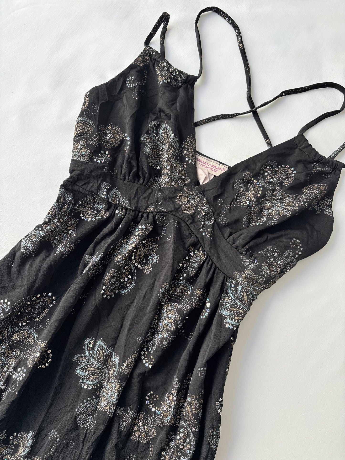 00’s Meghan Noland glitter longline top | Size small