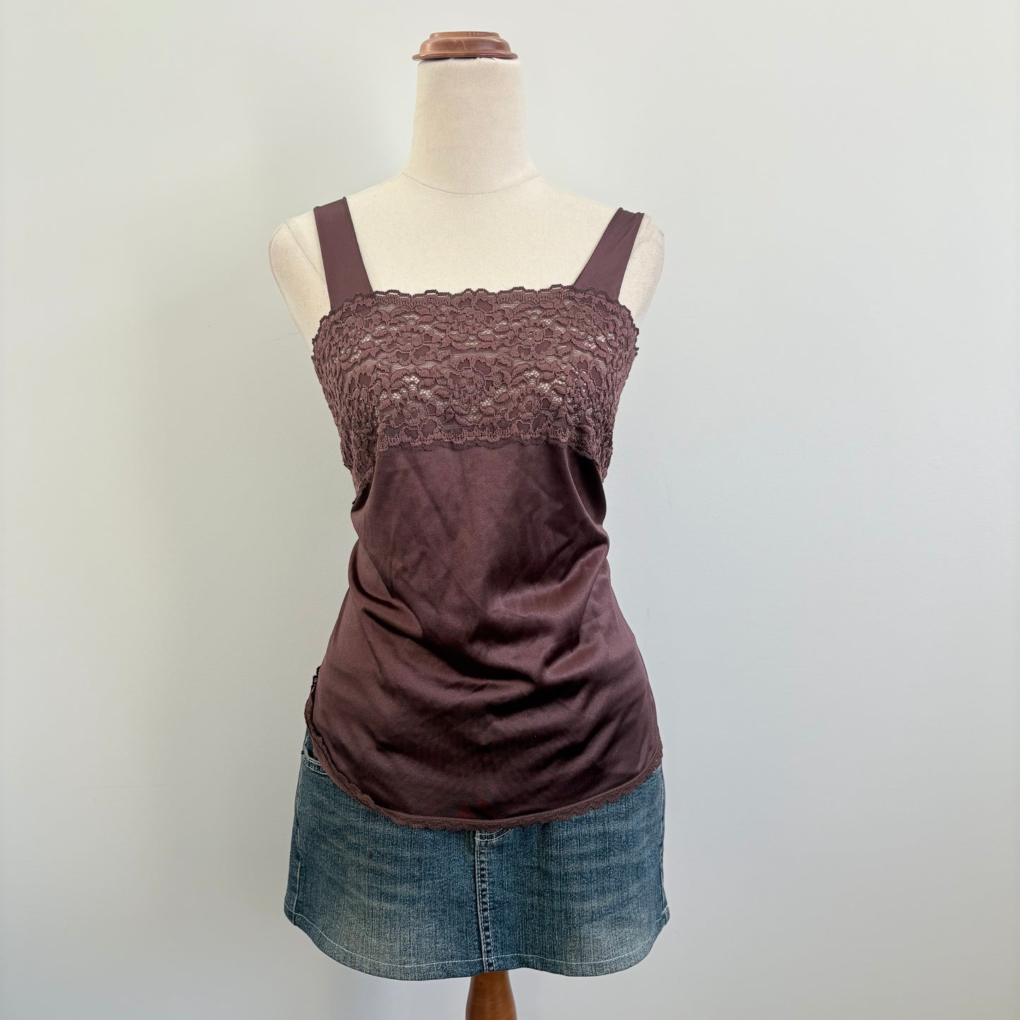 00’s Chocolate brown lace cami | Size 12