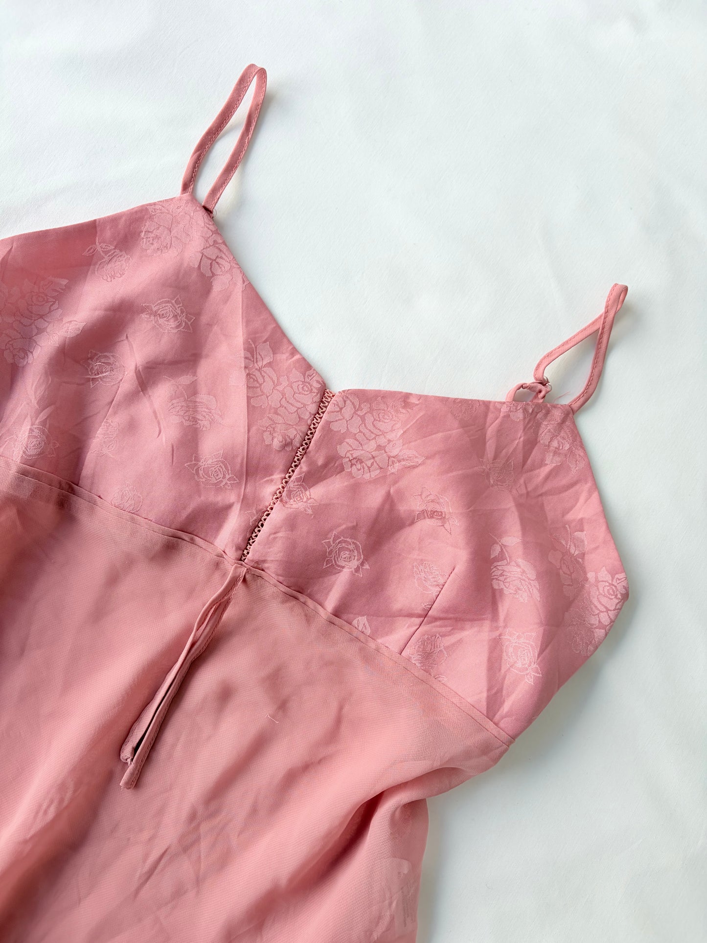 00’s Pink tie floral cami | Size large