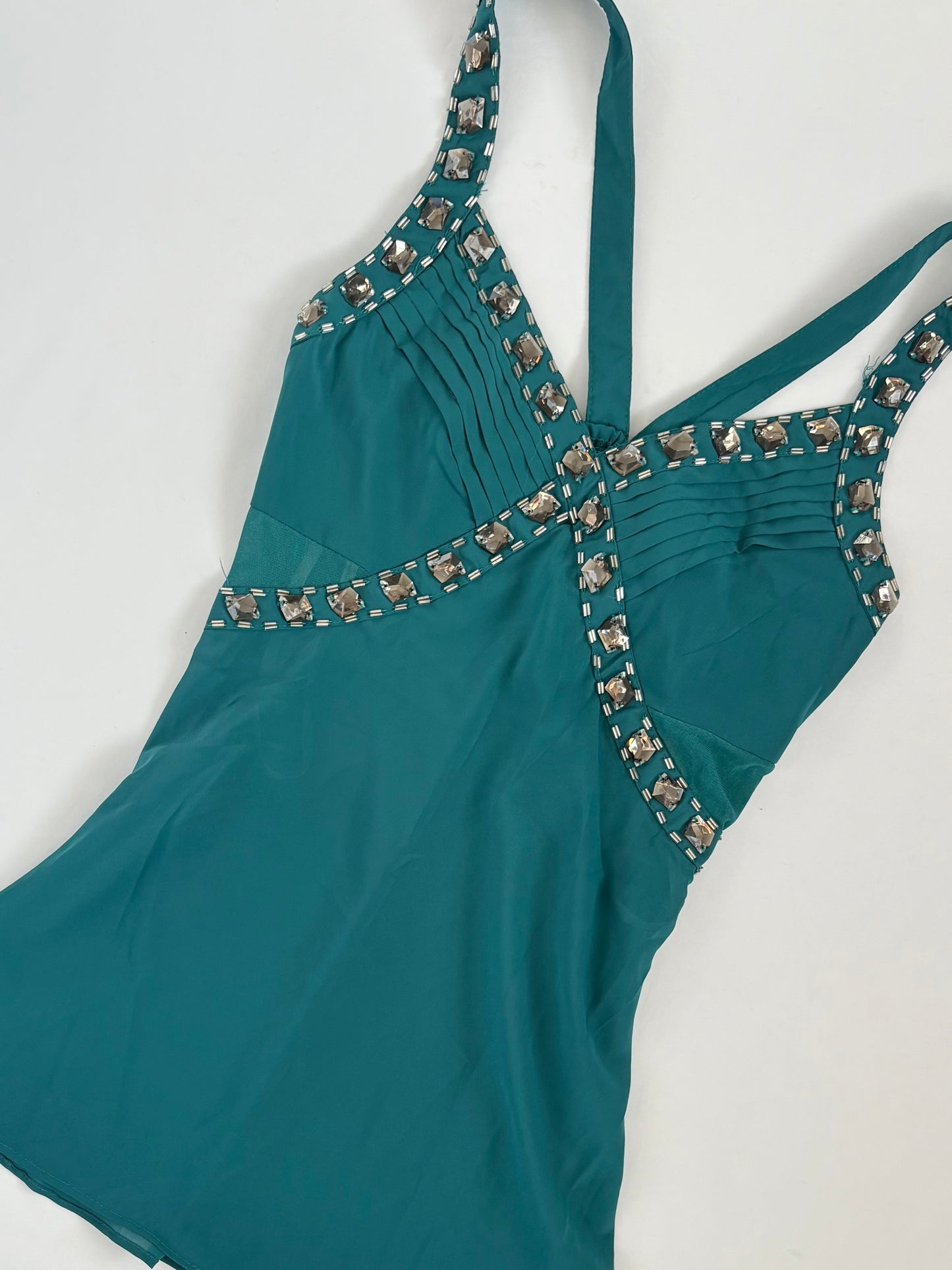 00’s Marineblu green beaded top | Size small