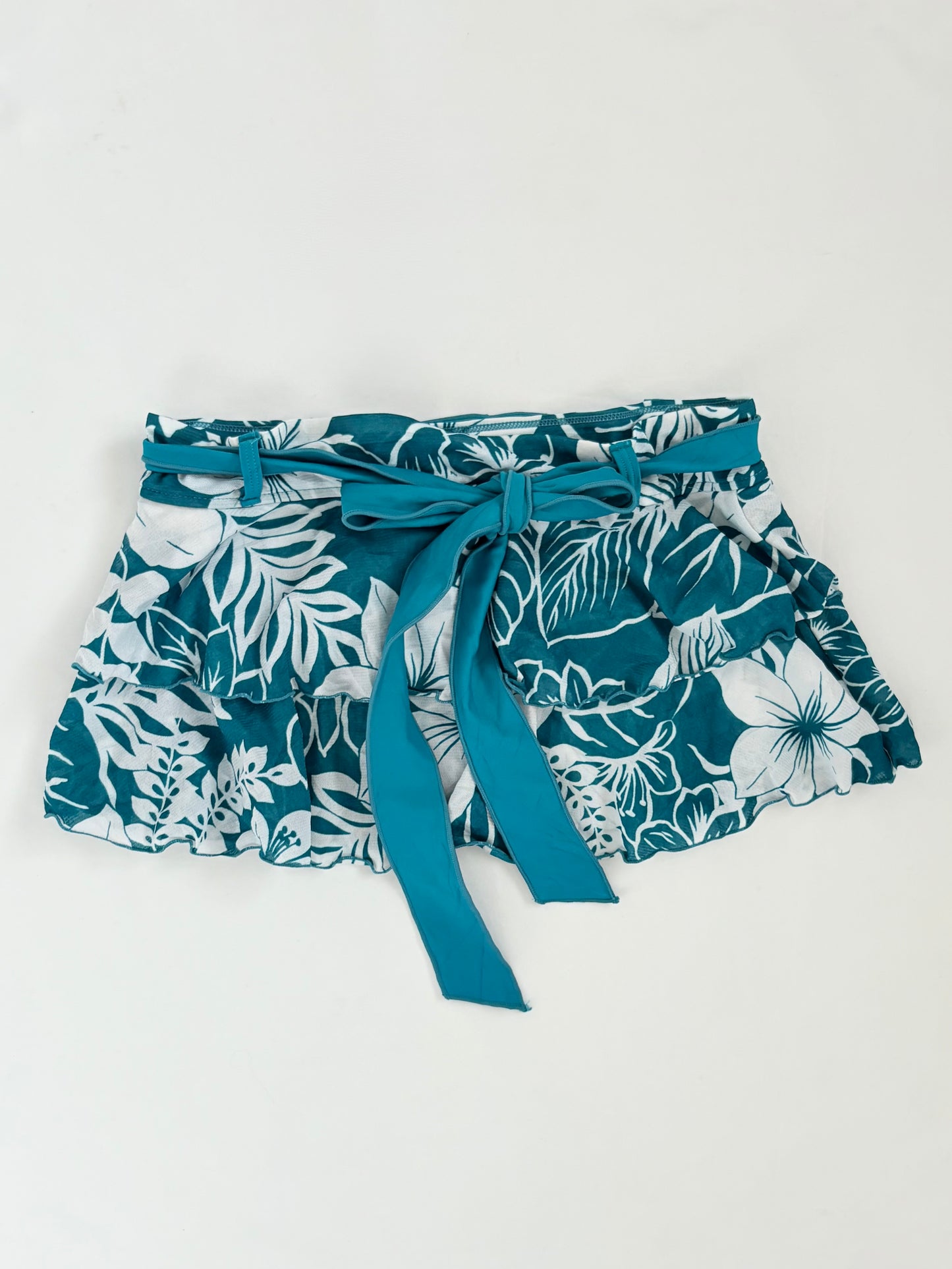 00’s Japanese hibiscus micro skirt | Size 4-6