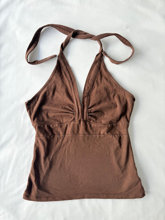 00’s So Real brown halter tank | Size 10-12