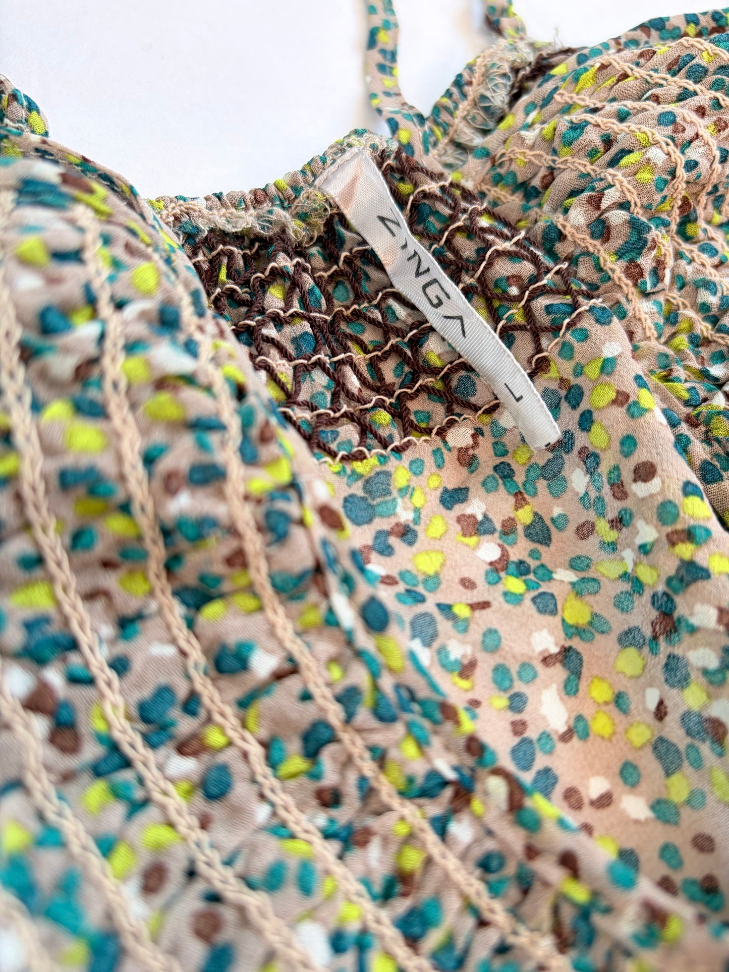 00’s Zinga babydoll green top | Size large