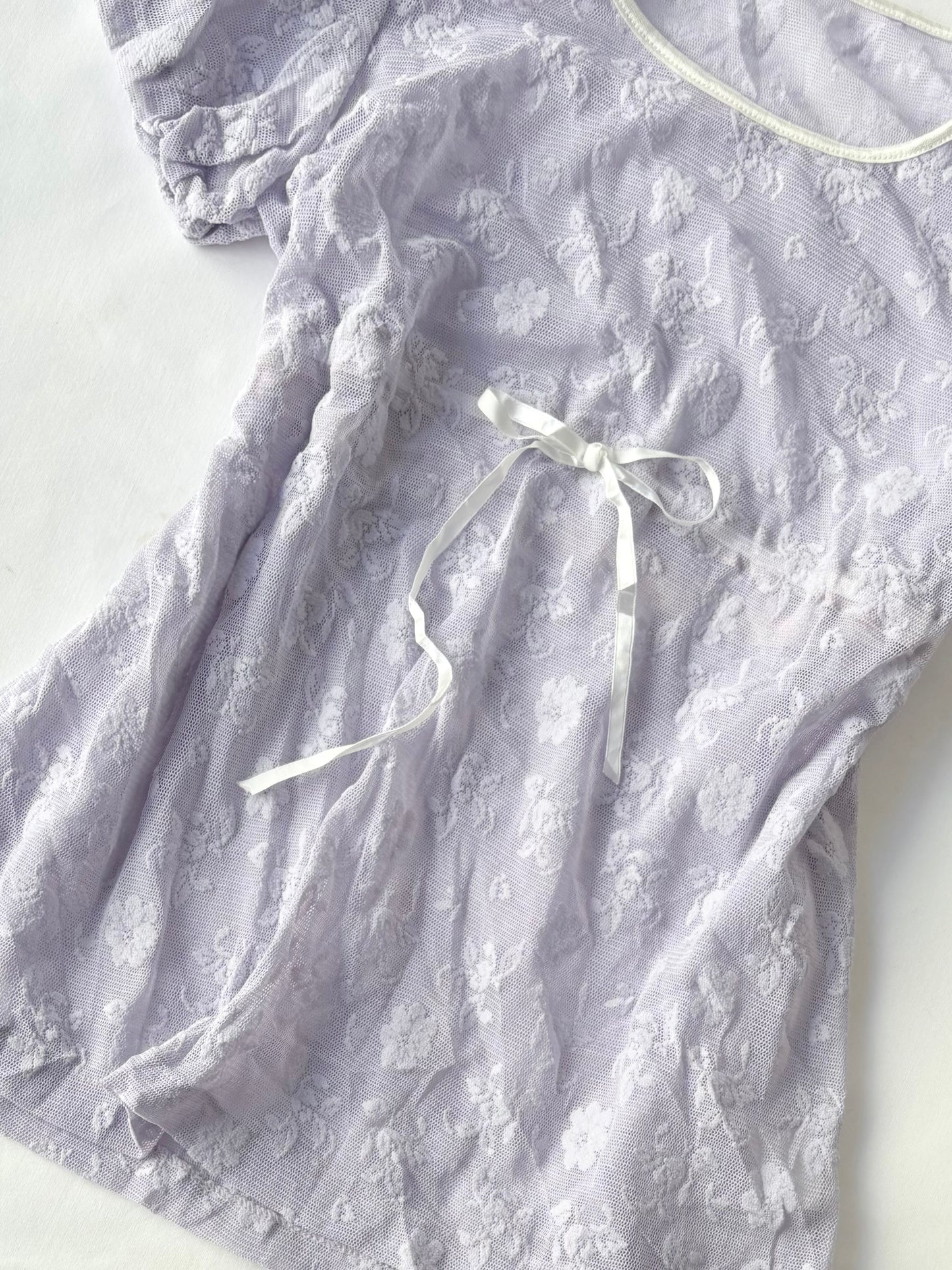 00’s Lilac Japanese bow top | Size medium