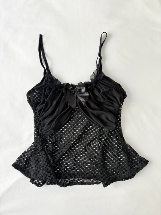 00’s Fishnet black cami | Size 8-10