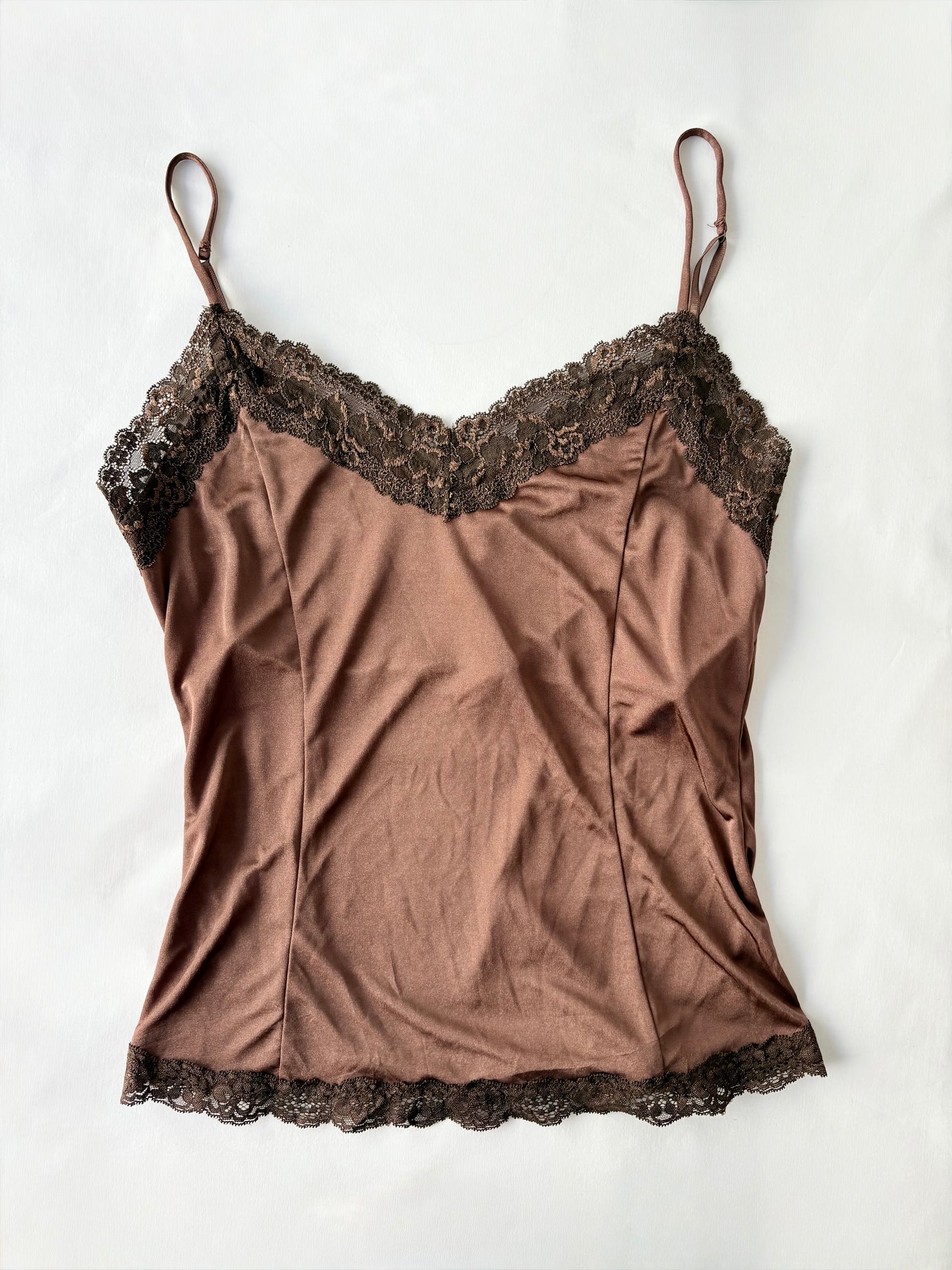 00’s Victorias Secret brown lace cami | Size large