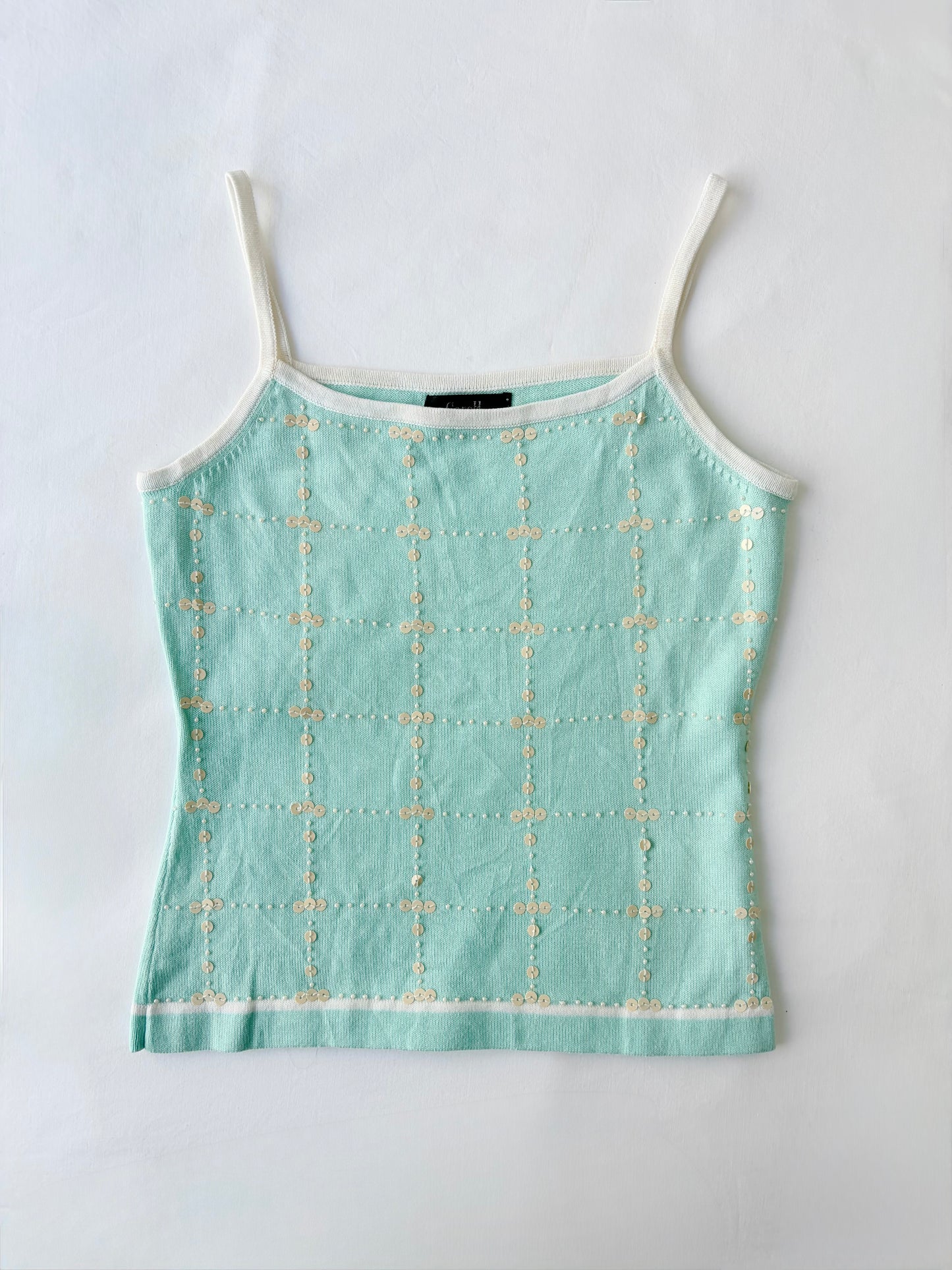 00’s Blue sequin tank | Size 10