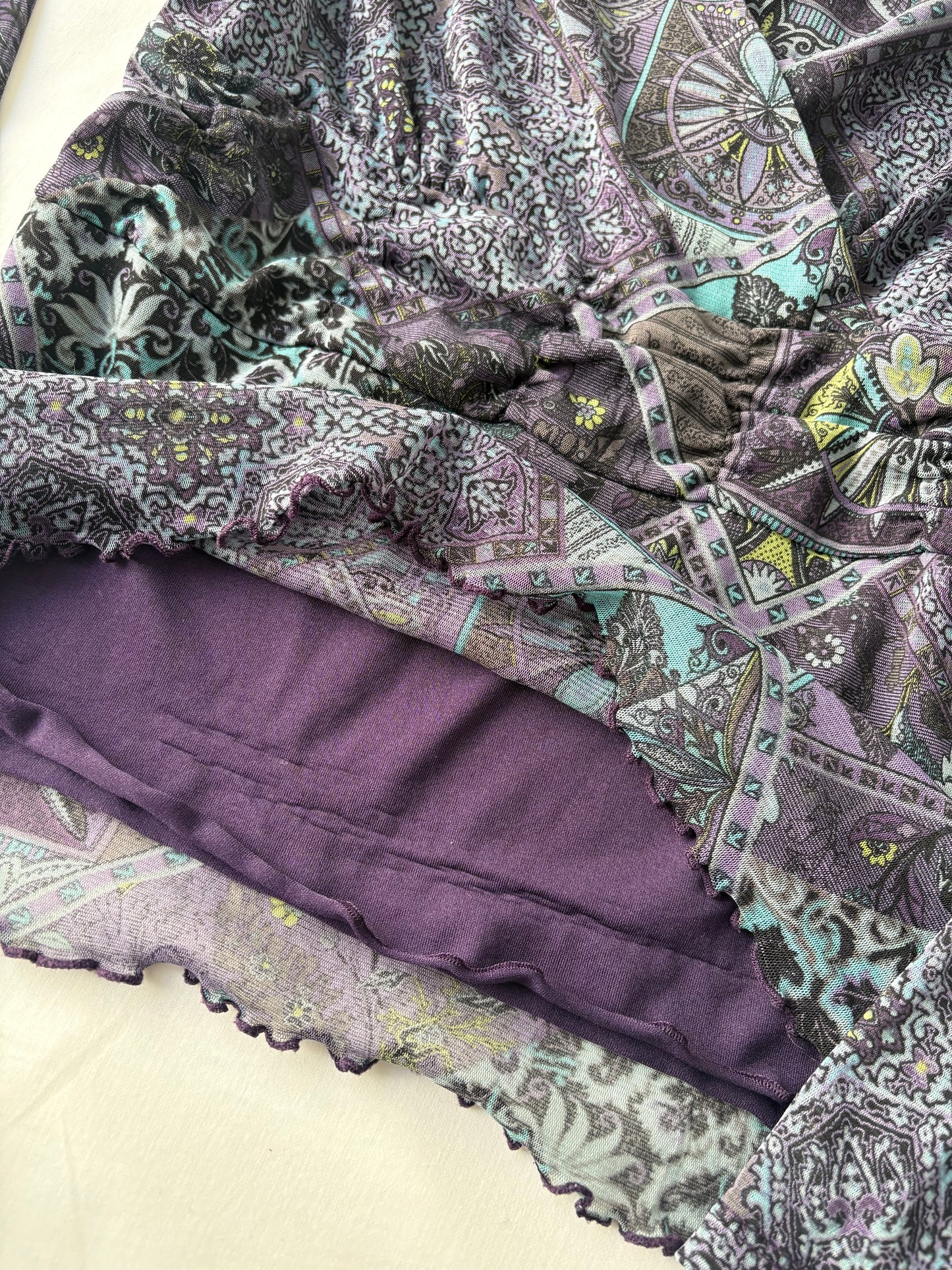 00’s Lettuce hem purple top | Size 10-12