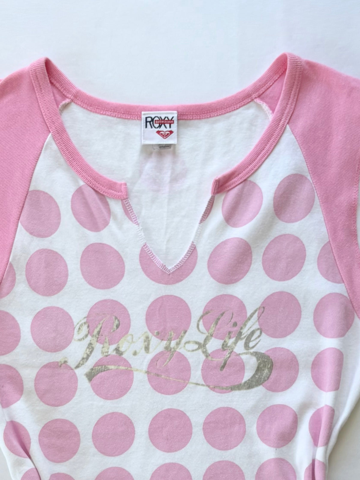 00’s Roxy pink polka dot tank | Size large