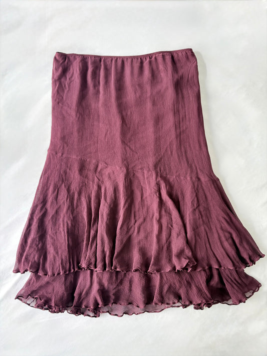 00’s Silk purple midi skirt | Size large