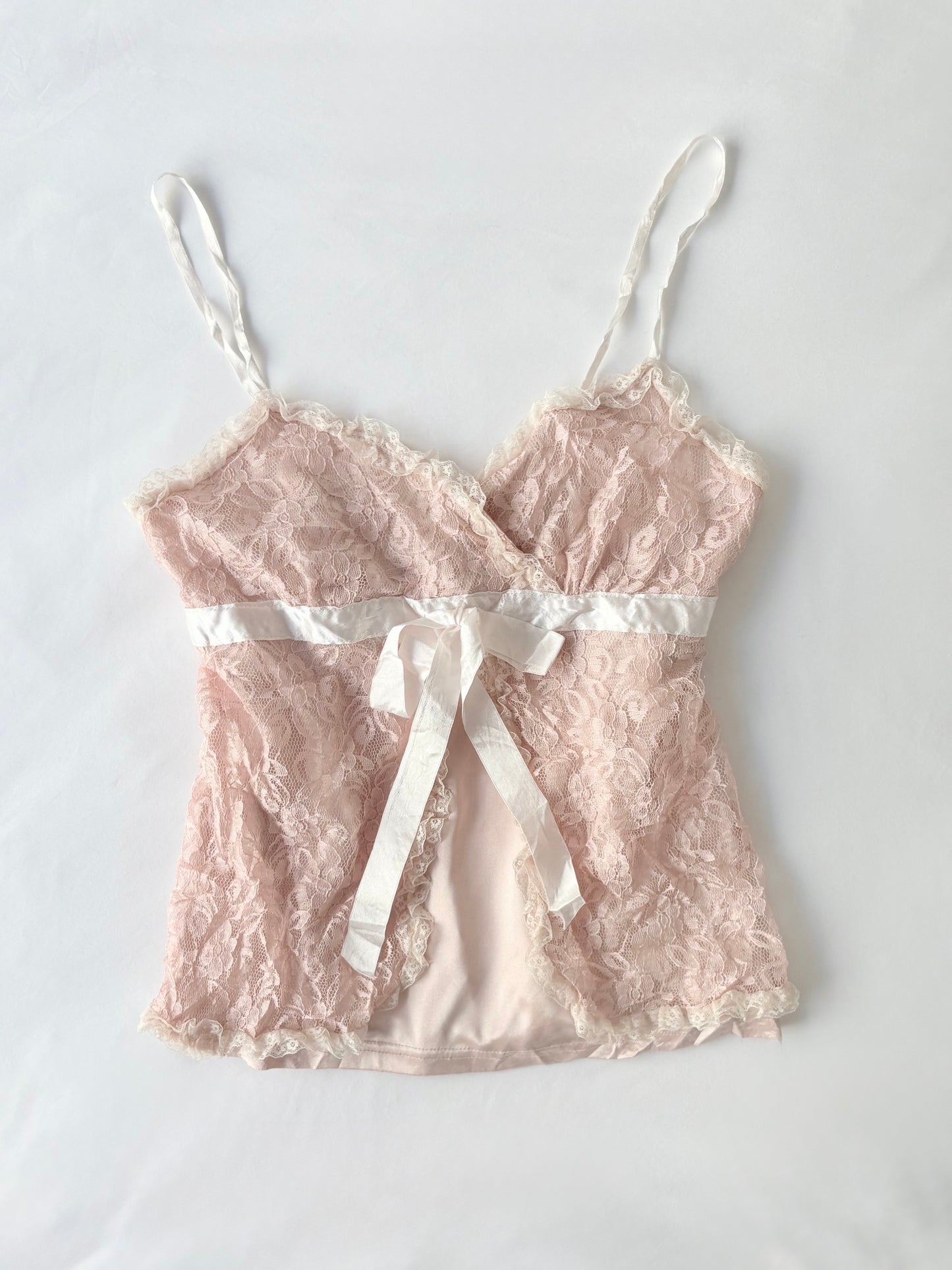 00’s Blush Japanese ribbon top | Size 8-10