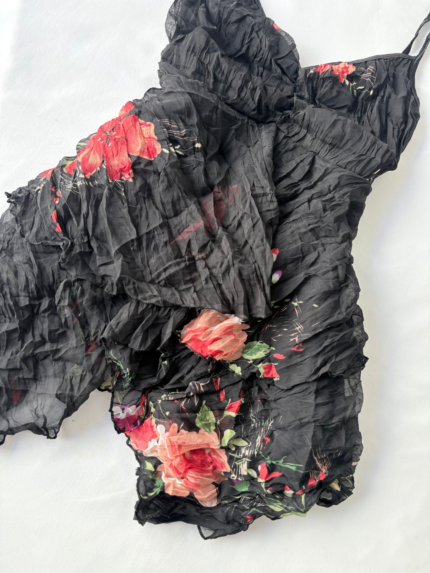 00’s Japanese asymmetrical floral cami | Size large