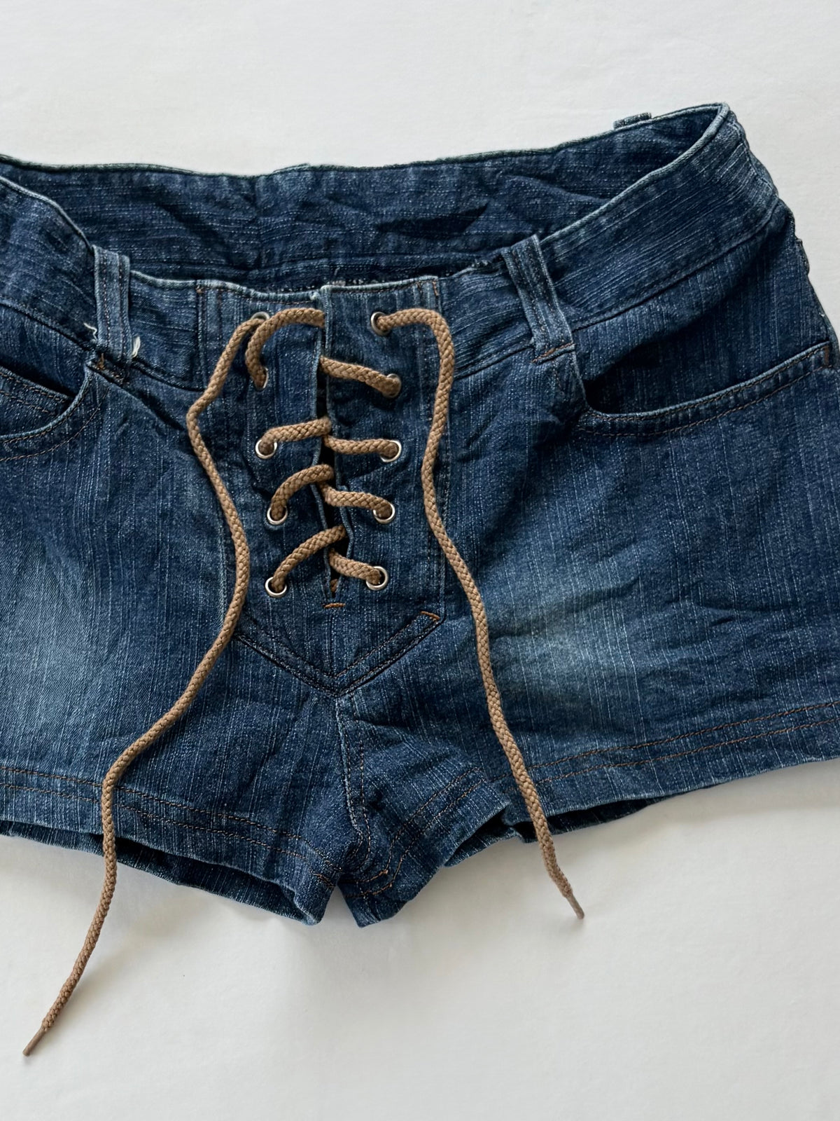 00’s Fiorucci lace up low rise shorts | Size 6