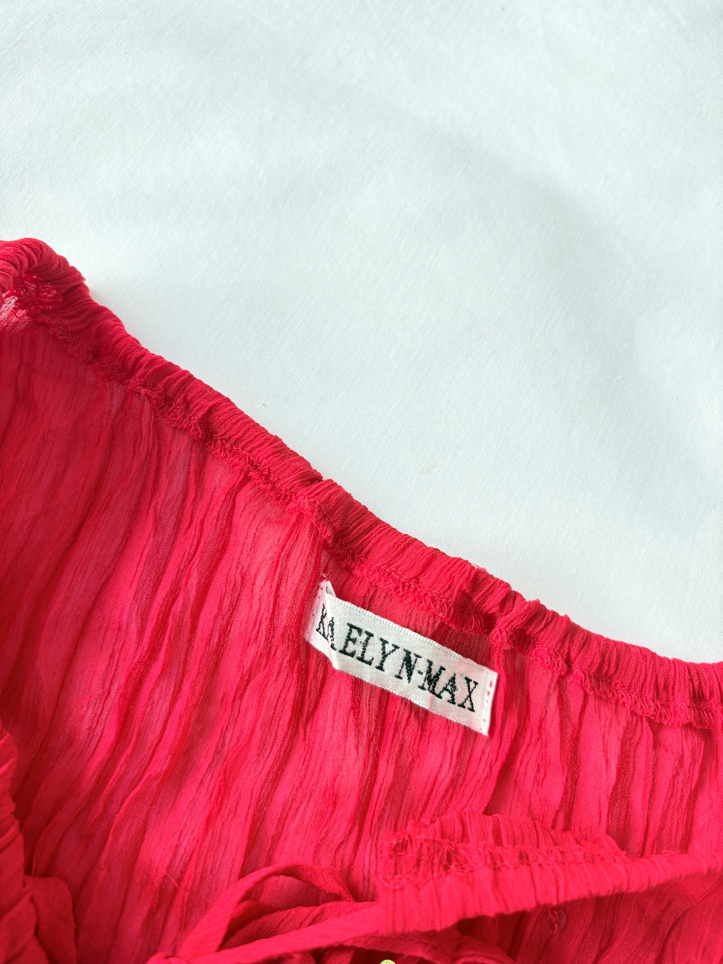 00’s Red flared sequin top | Size 10-12