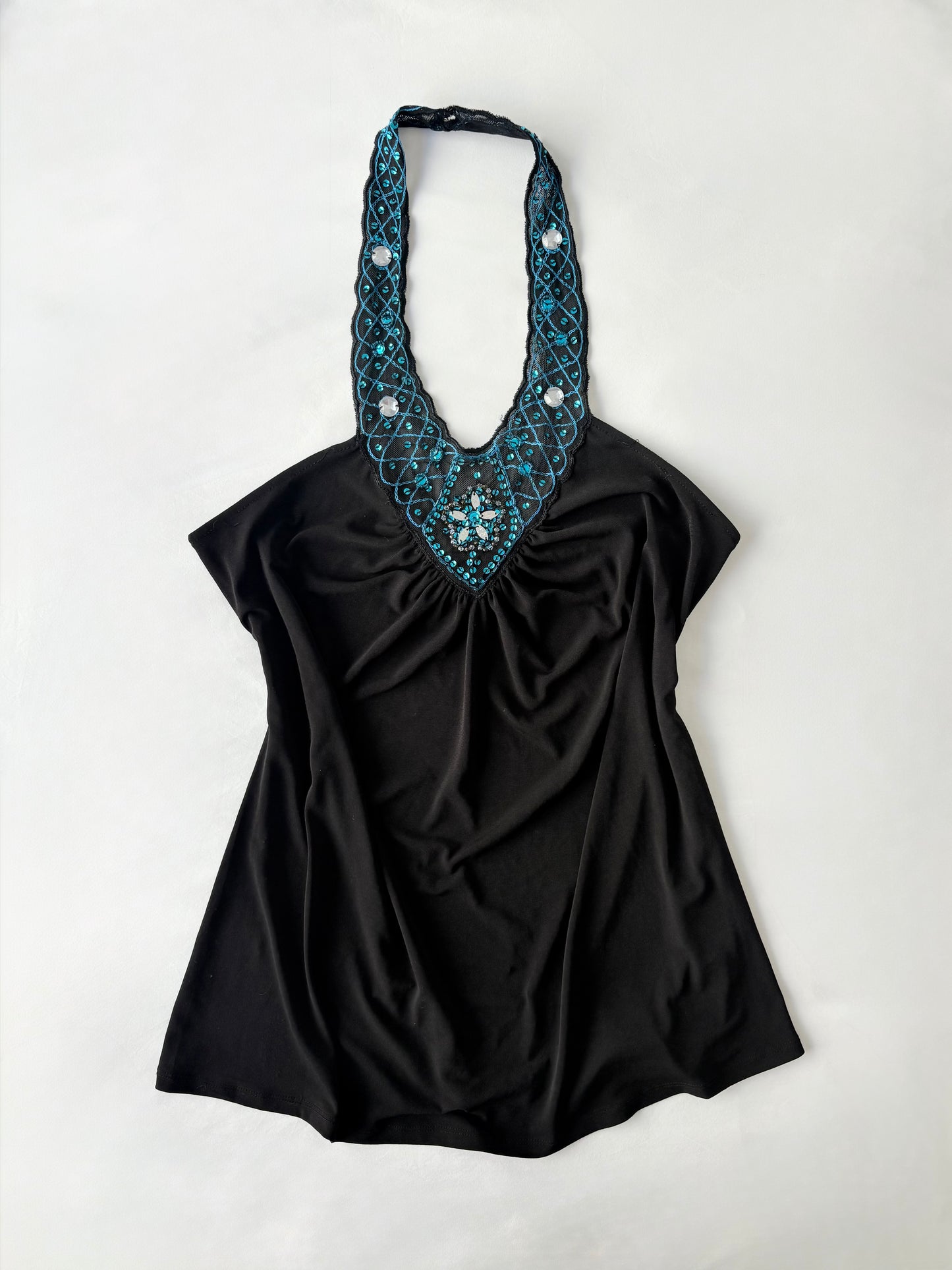 00’s Rockmans blue halter cami | Size large