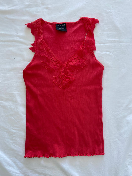 00’s Ribbed lace tank | Size 10