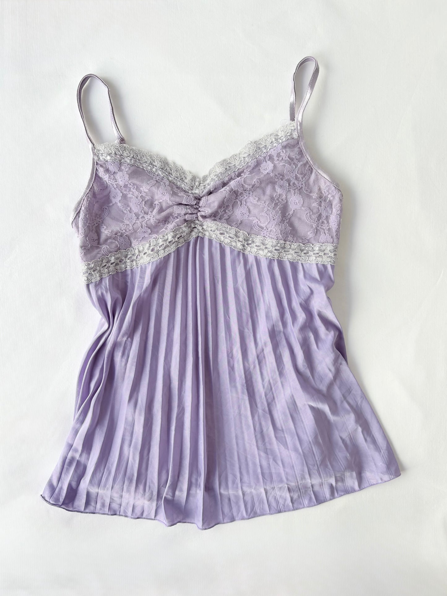 00’s Purple pleated Japanese cami | Size 10