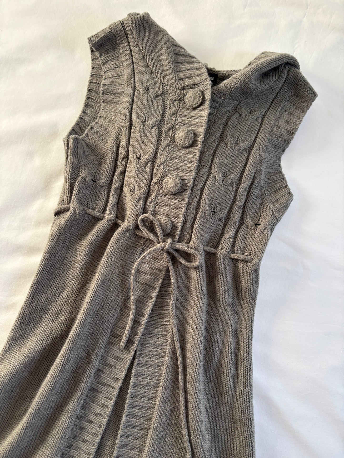 Cable knit split dress | Size XS