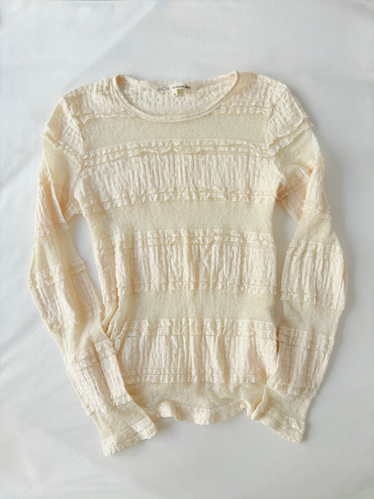 Boho cream lace long sleeve | Size 10-12