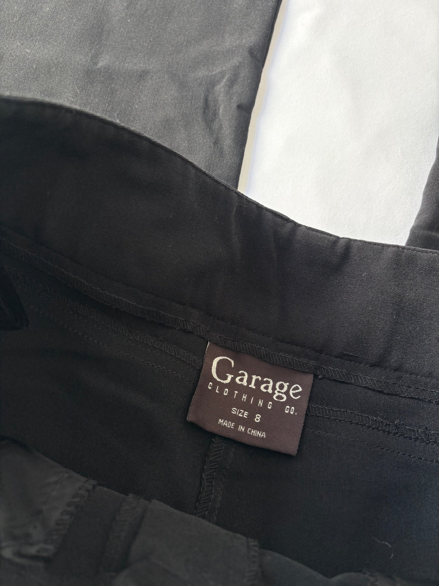 00’s Flared Garage black pants | Size 8