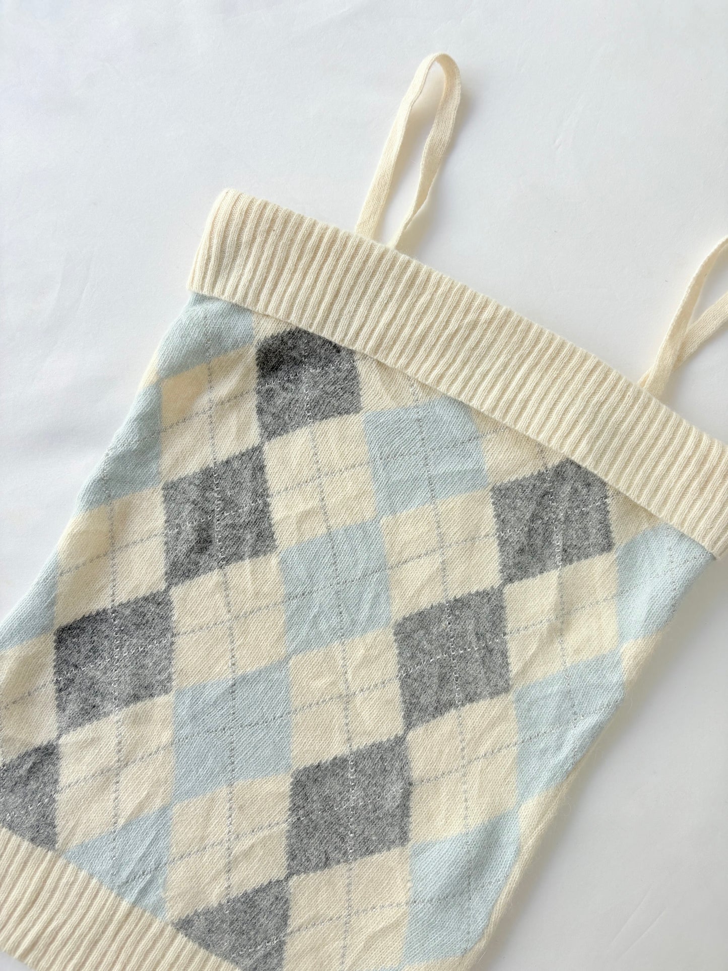 00’s Argyle knit Japanese tank | Size 10