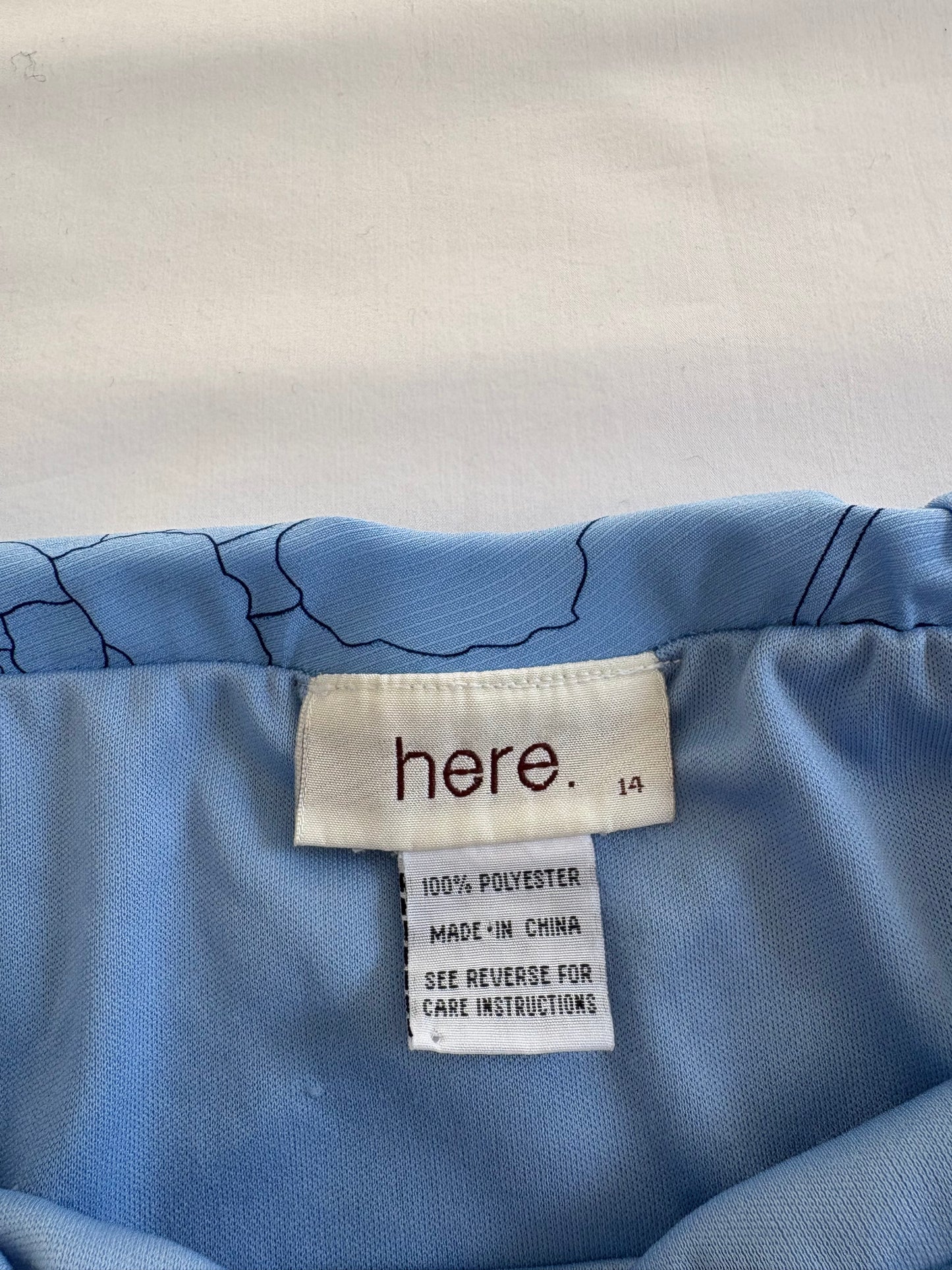 00’s Blue asymmetrical midi skirt | Size 14