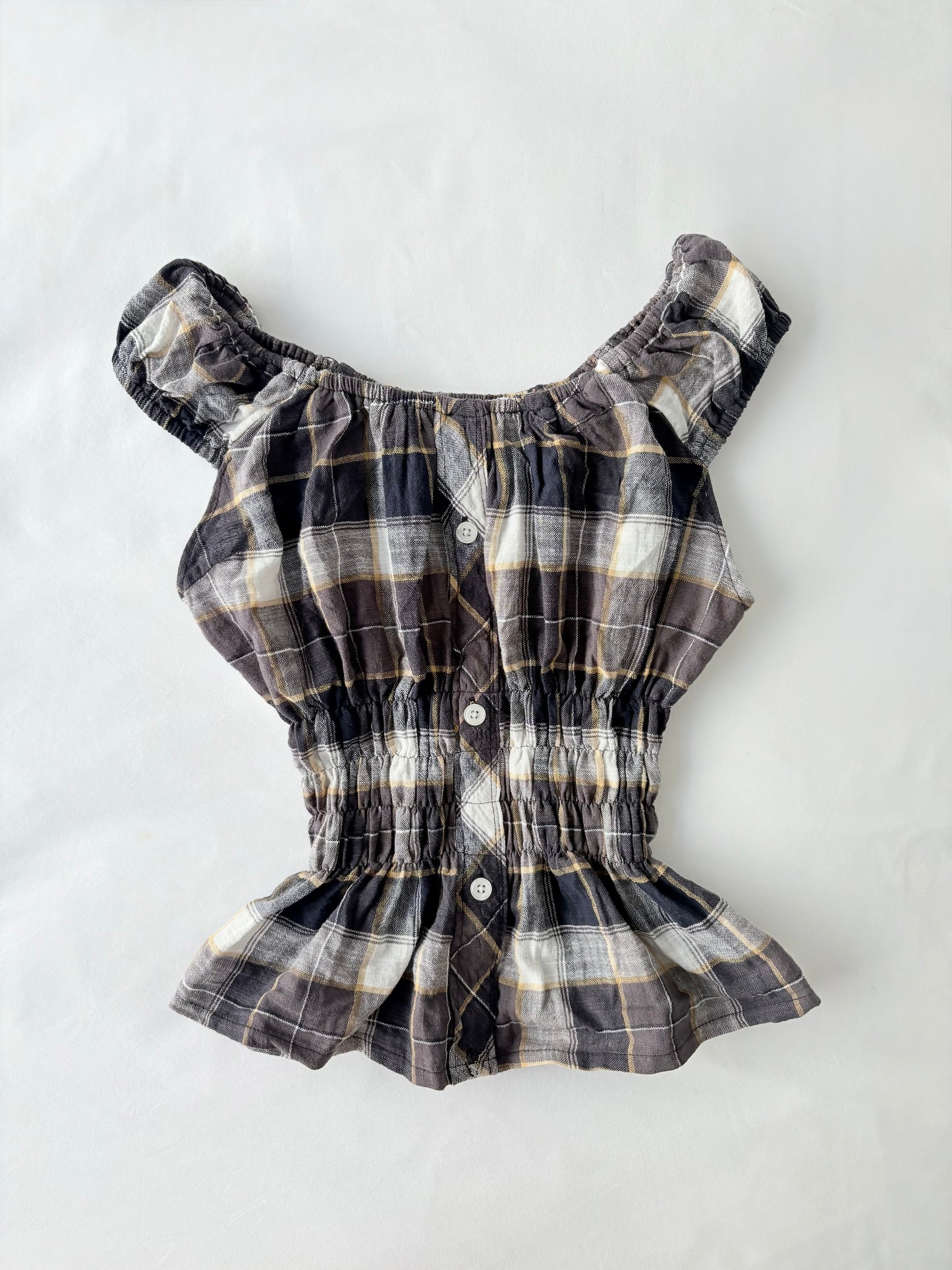 00’s Milkmaid plaid top | Size 8-10