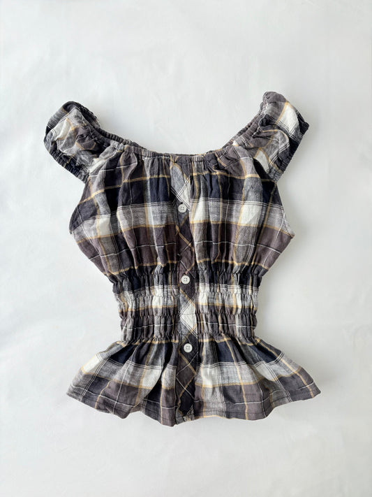 00’s Milkmaid plaid top | Size 8-10