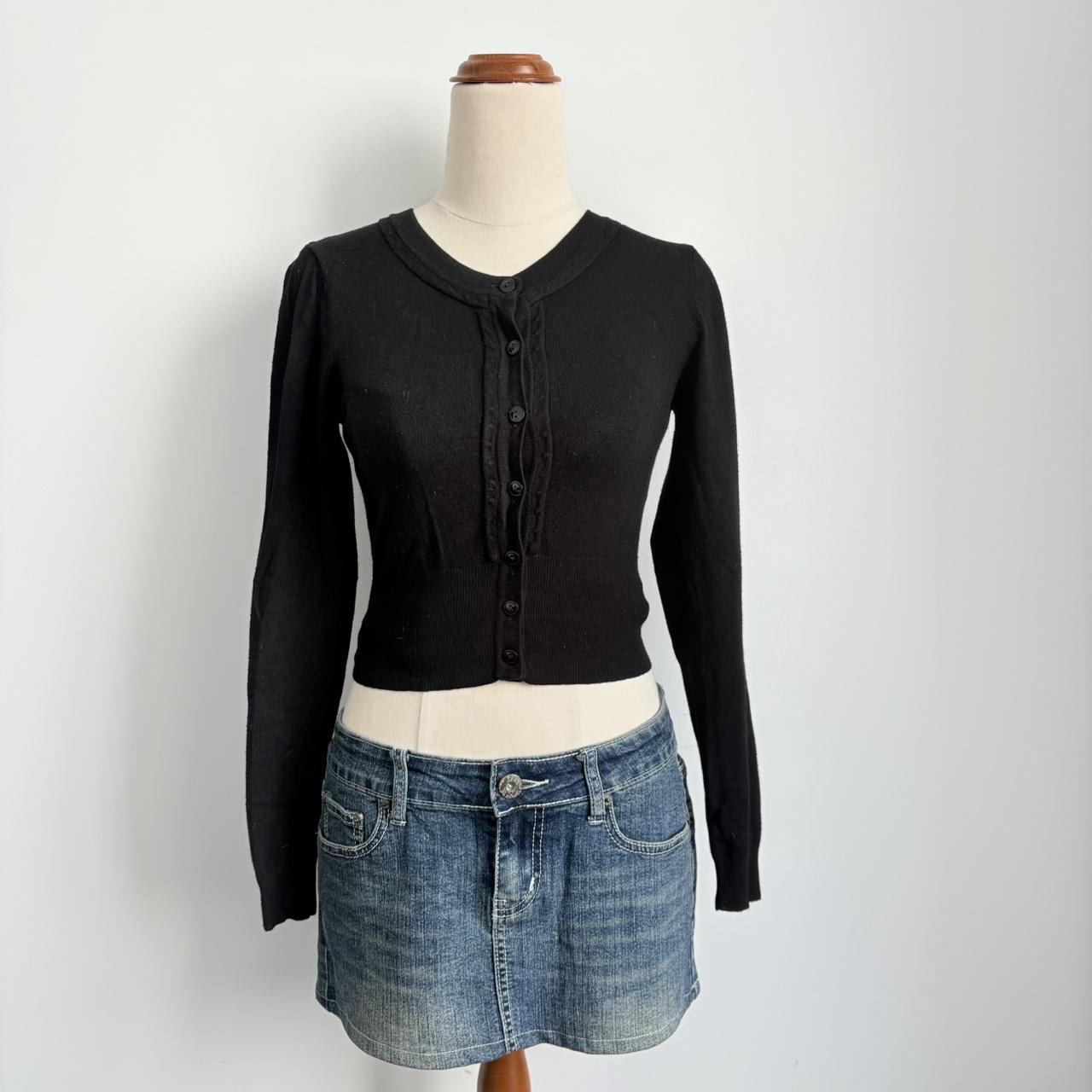 00’s Review cropped black cardigan | Size 8