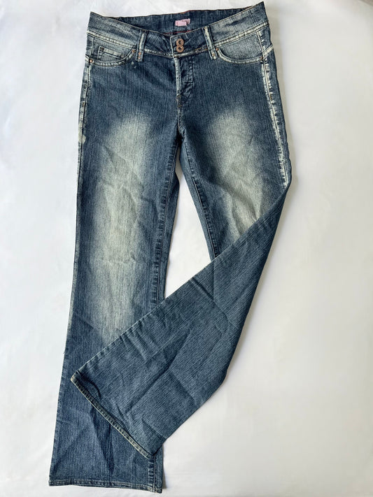 00’s Obvious flared denim jeans | Size 8