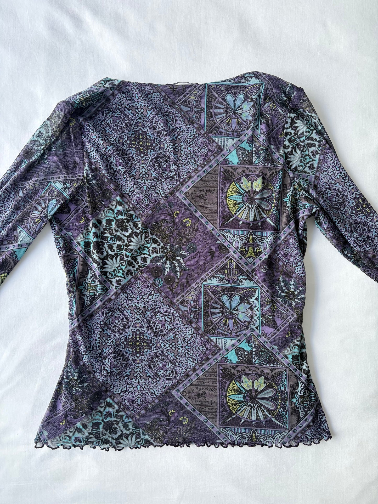 00’s Lettuce hem purple top | Size 10-12