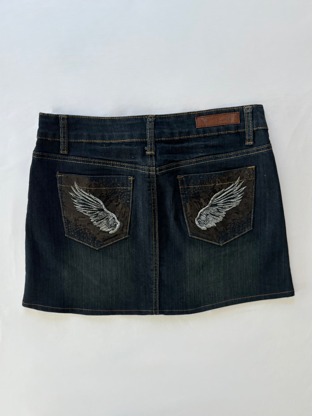 00’s Angel wings denim skirt | Size 10
