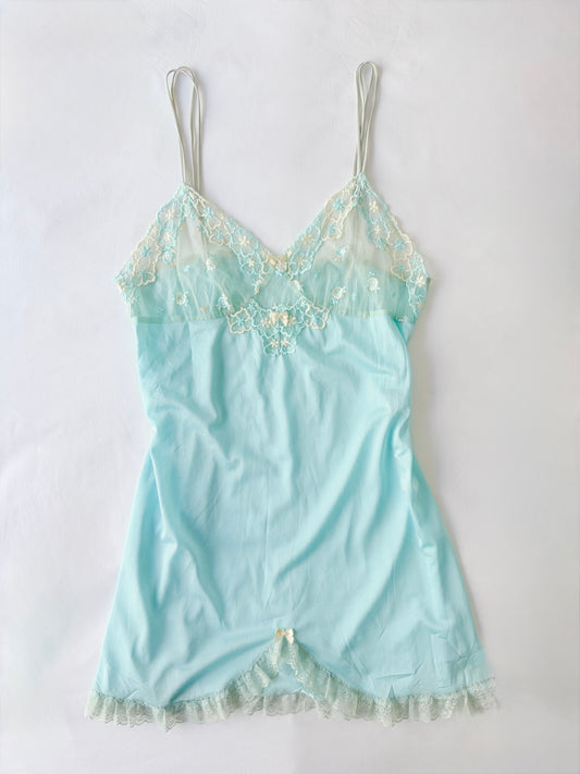 00’s Baby blue lace mini dress | Size 10