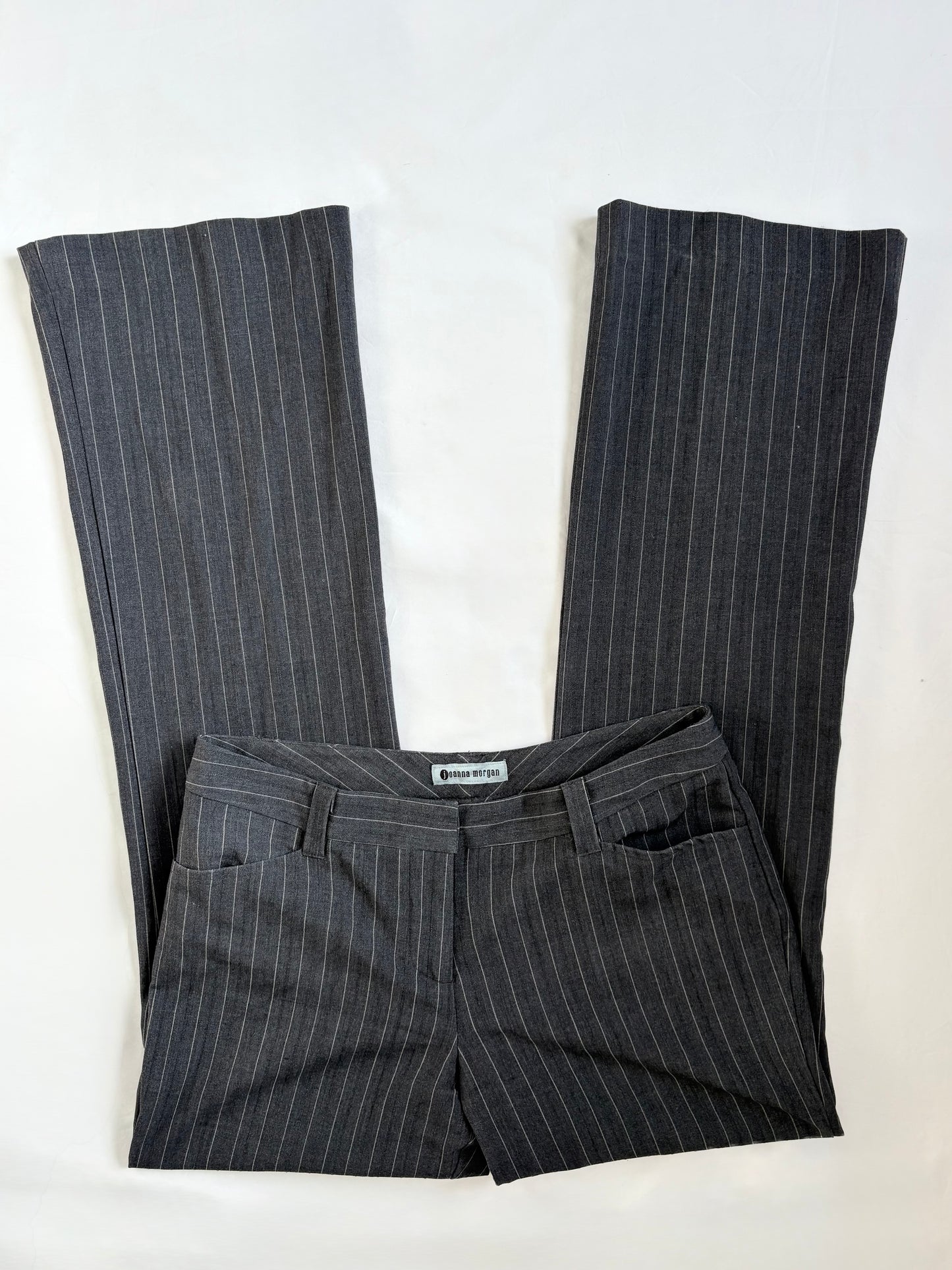 00’s Low rise grey pinstripe pants | Size 12