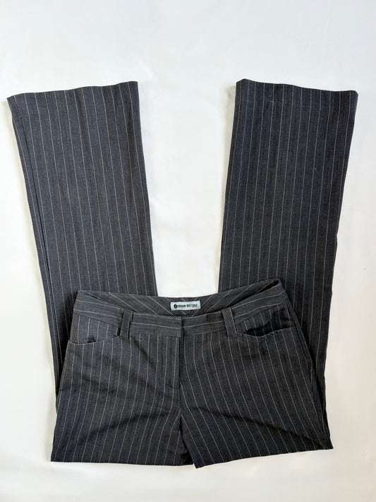 00’s Low rise grey pinstripe pants | Size 12