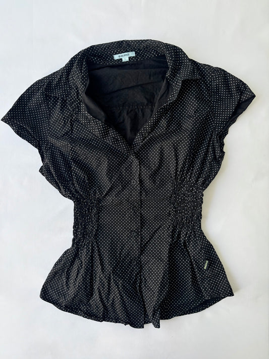 00’s Polka dot cinched shirt | Size 12