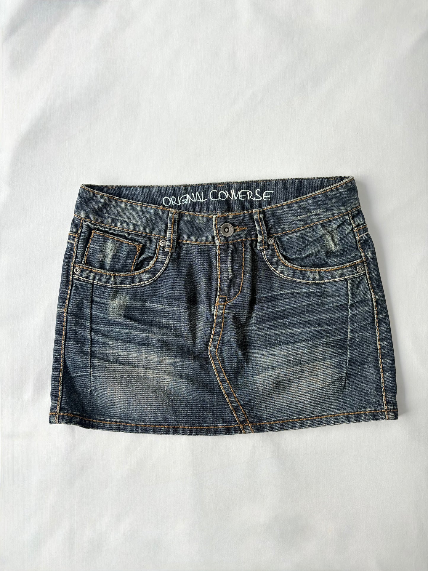00’s Converse denim mini skirt | Size 8