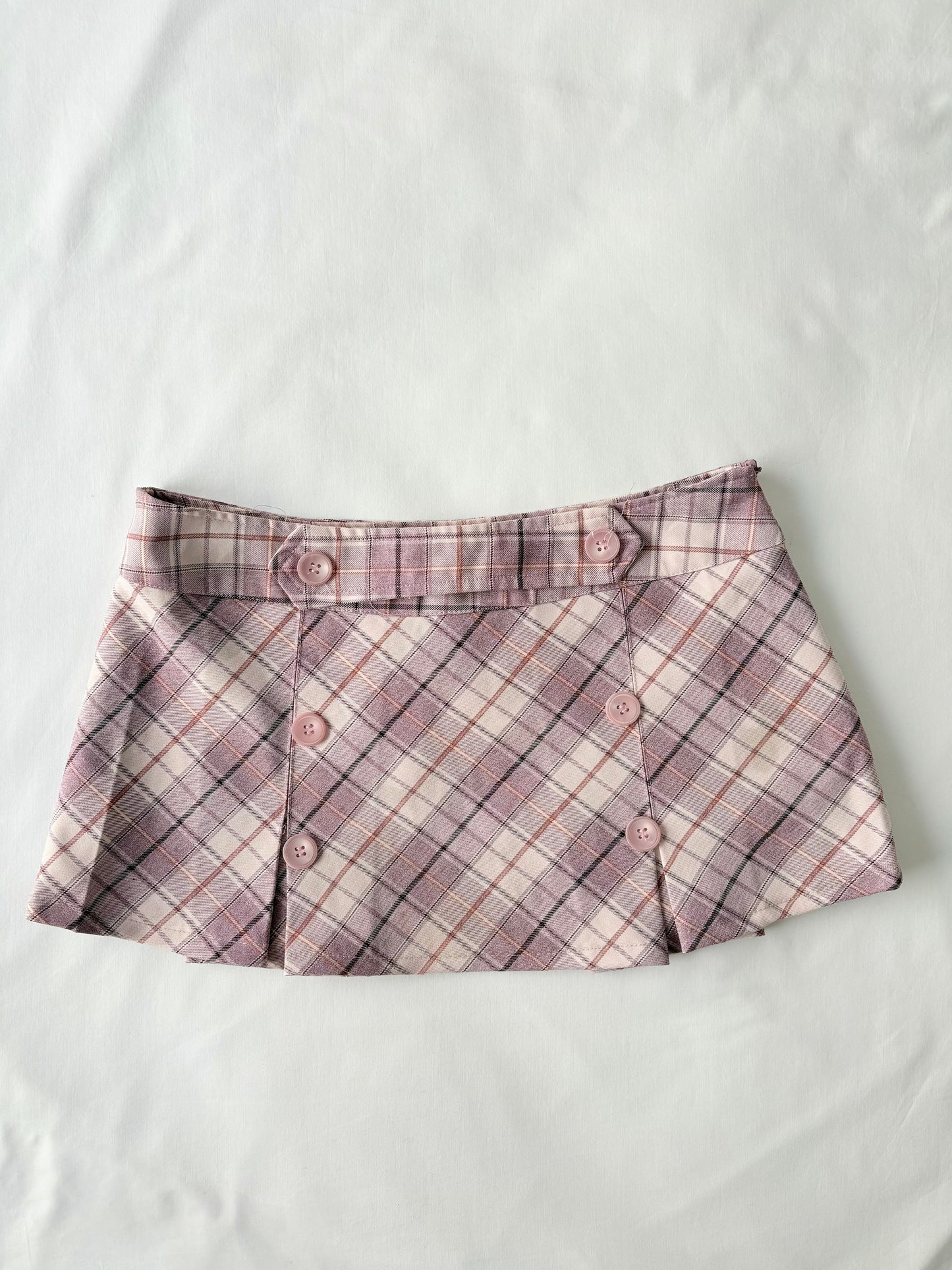 00’s Pink plaid mini skirt | Size 8