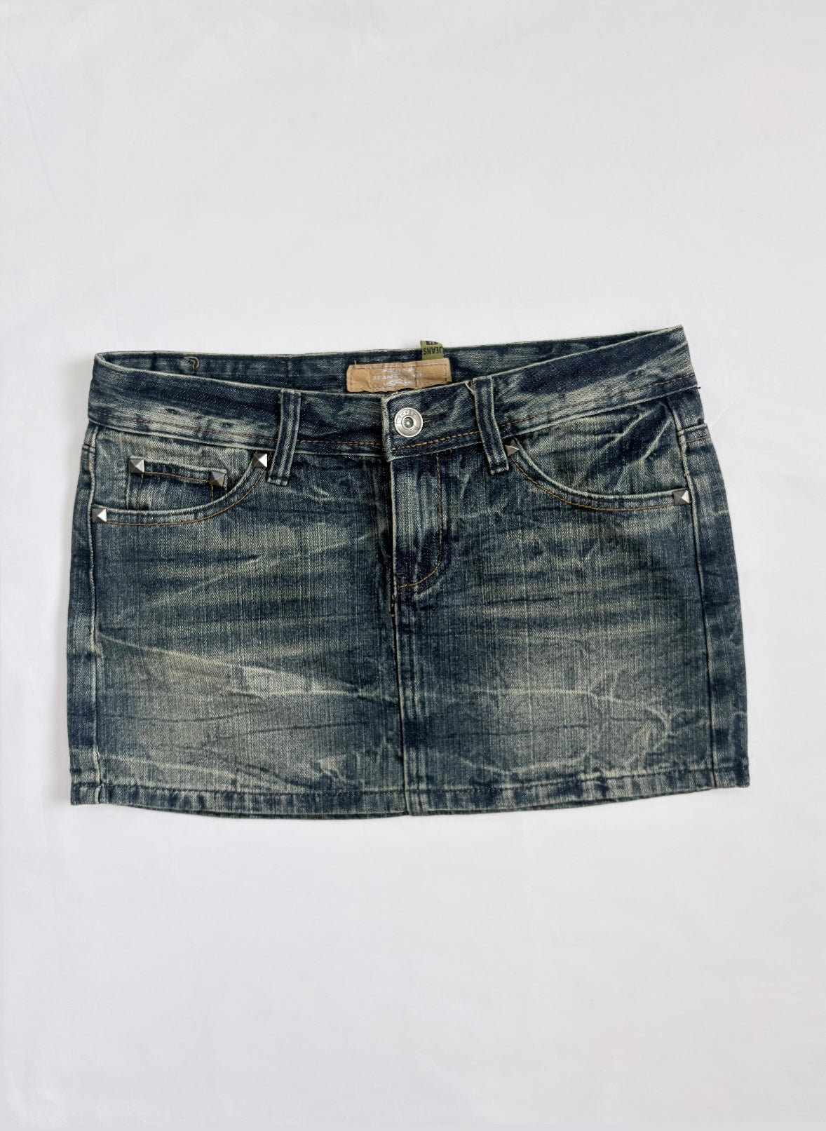 00’s Denim studded mini skirt | Size 12