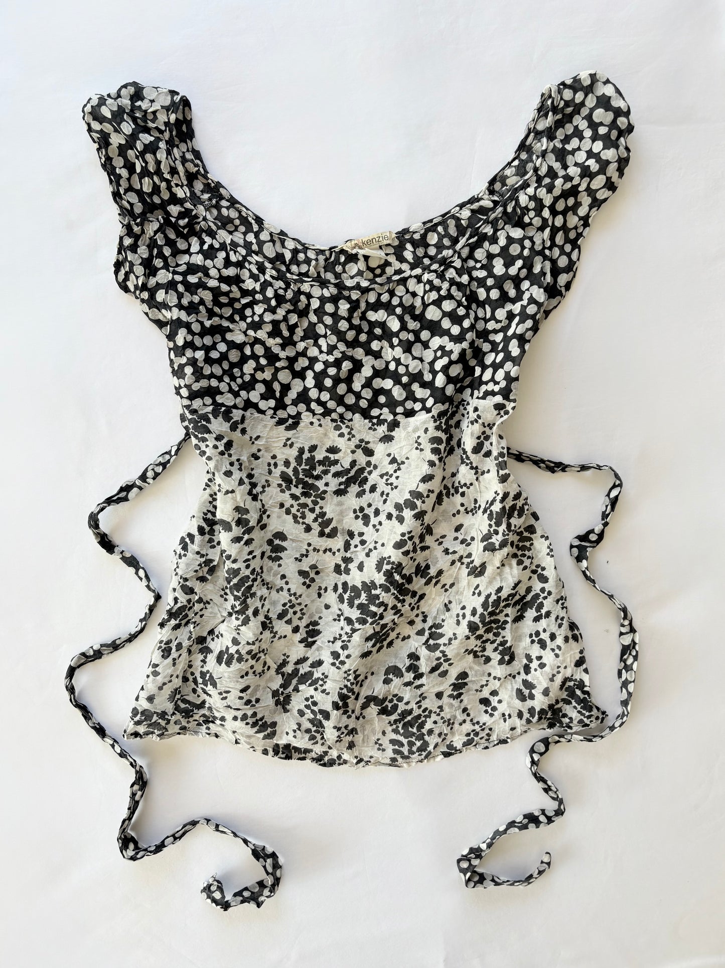 00’s Silk babydoll tie top | Size 10