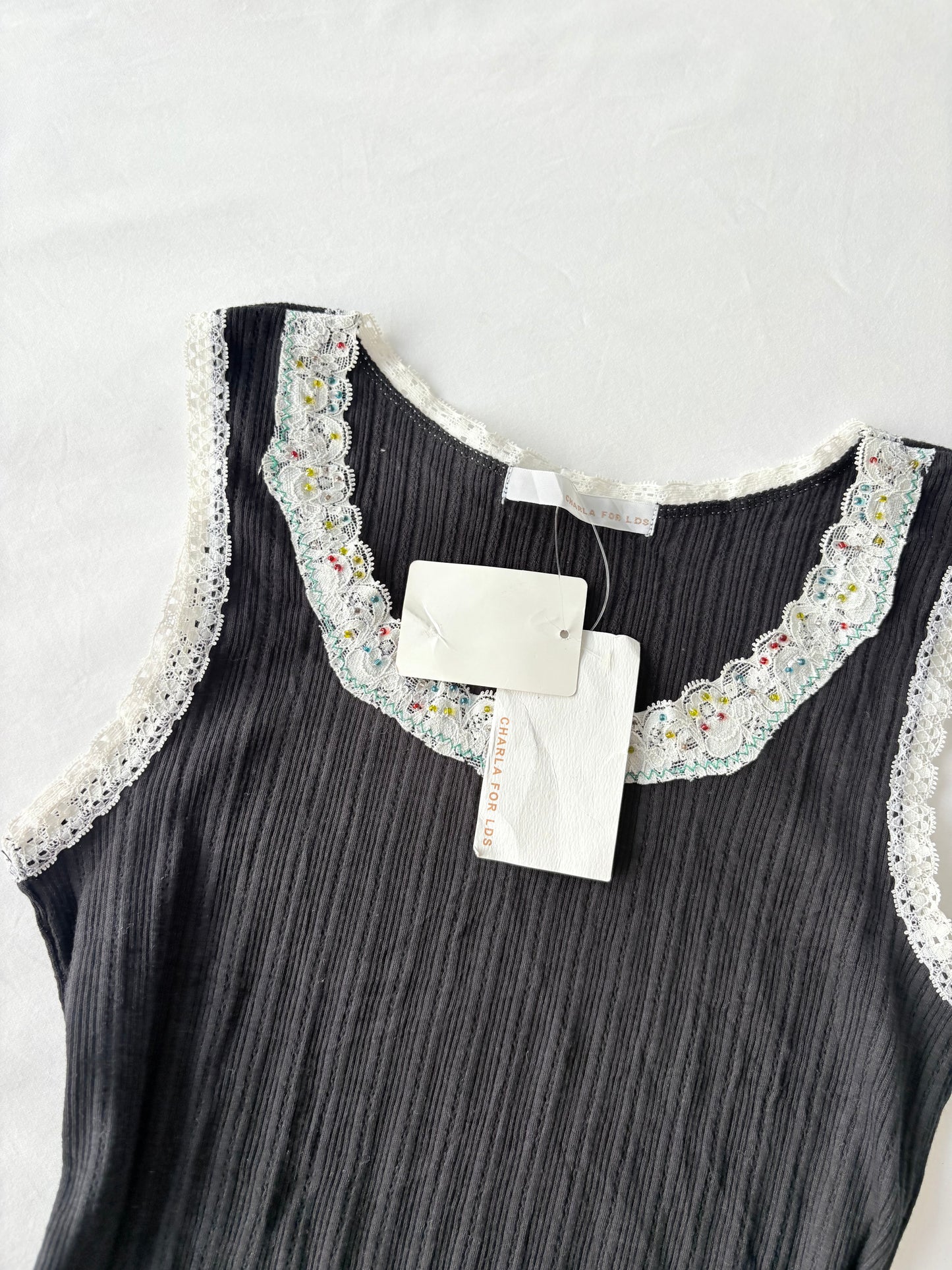 00’s Lettuce hem ribbed tank | Size small