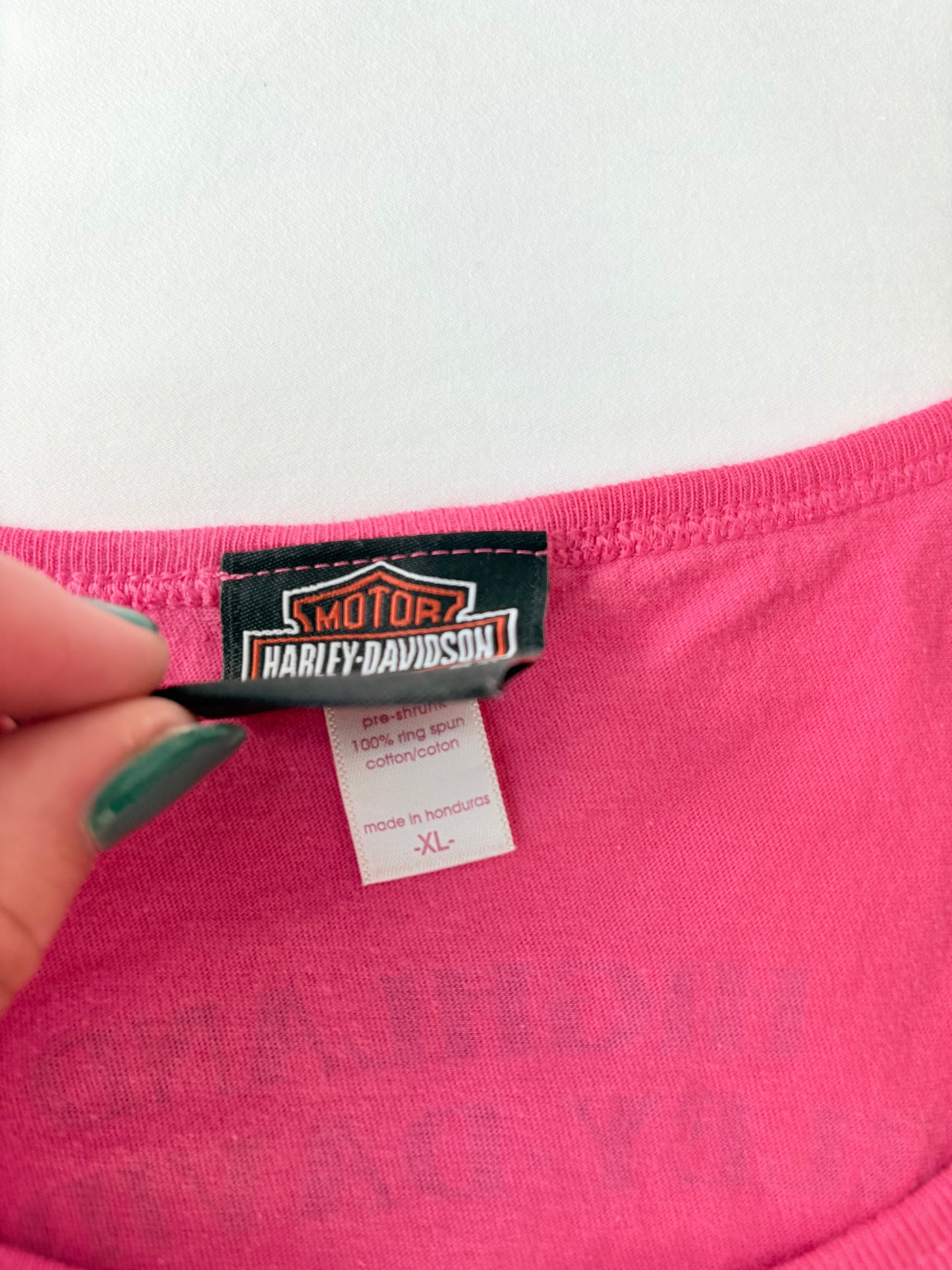 00’s Hot pink Harley Davidson tank | Size XL