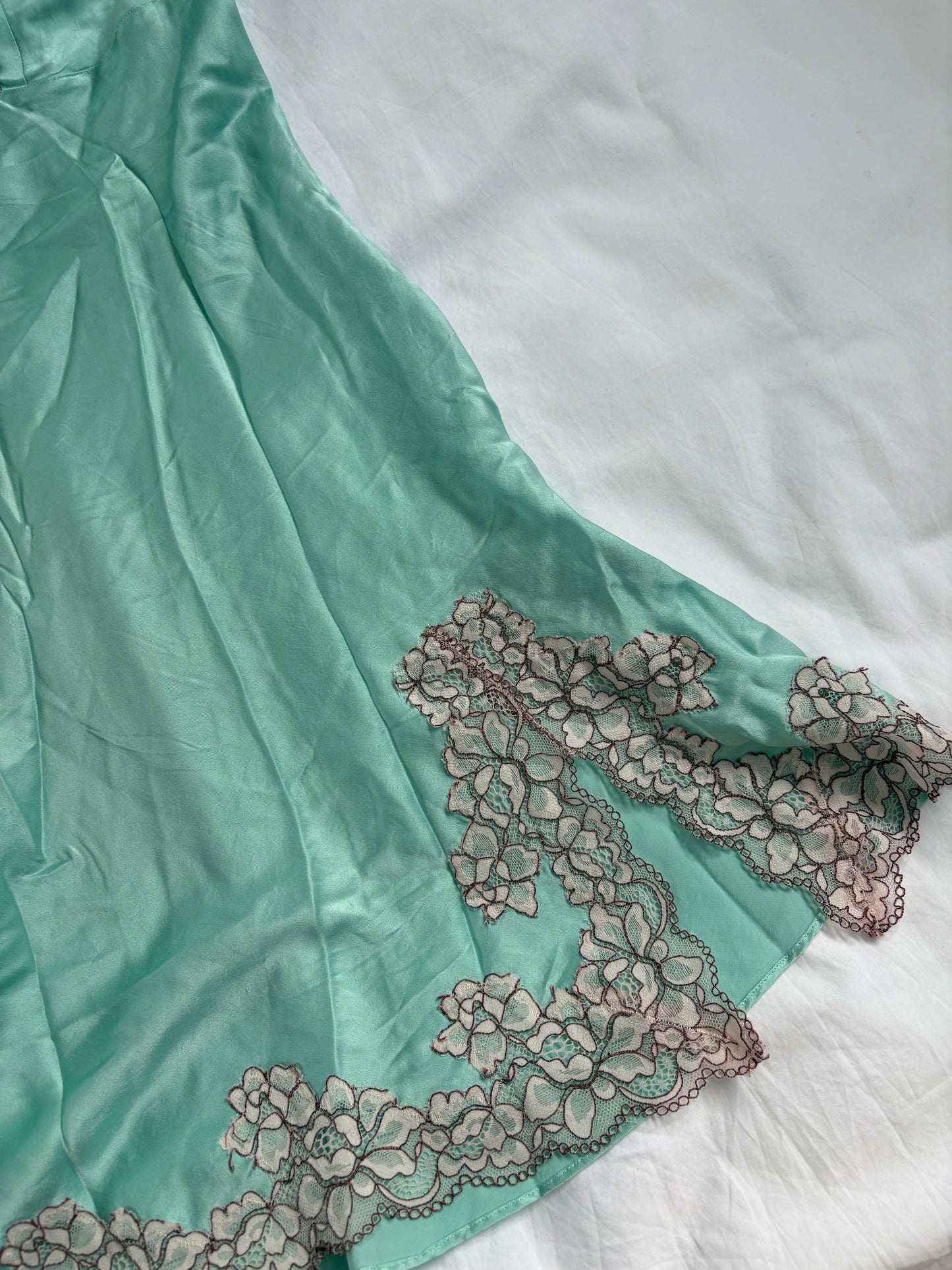 Teal lace slip dress | Size 12