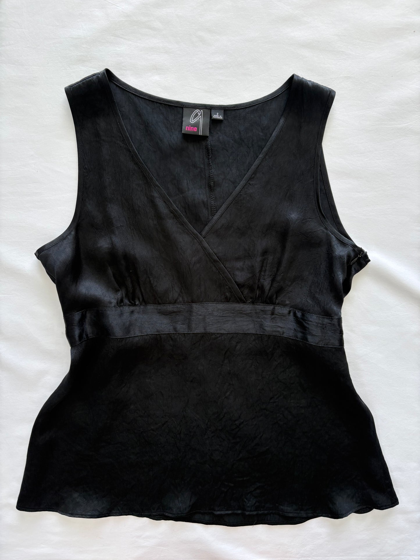 00’s Black satin cami | Size 12