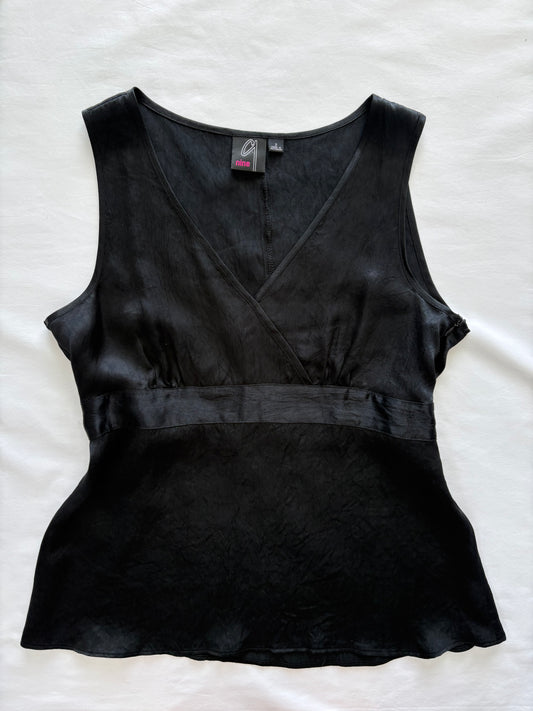 00’s Black satin cami | Size 12