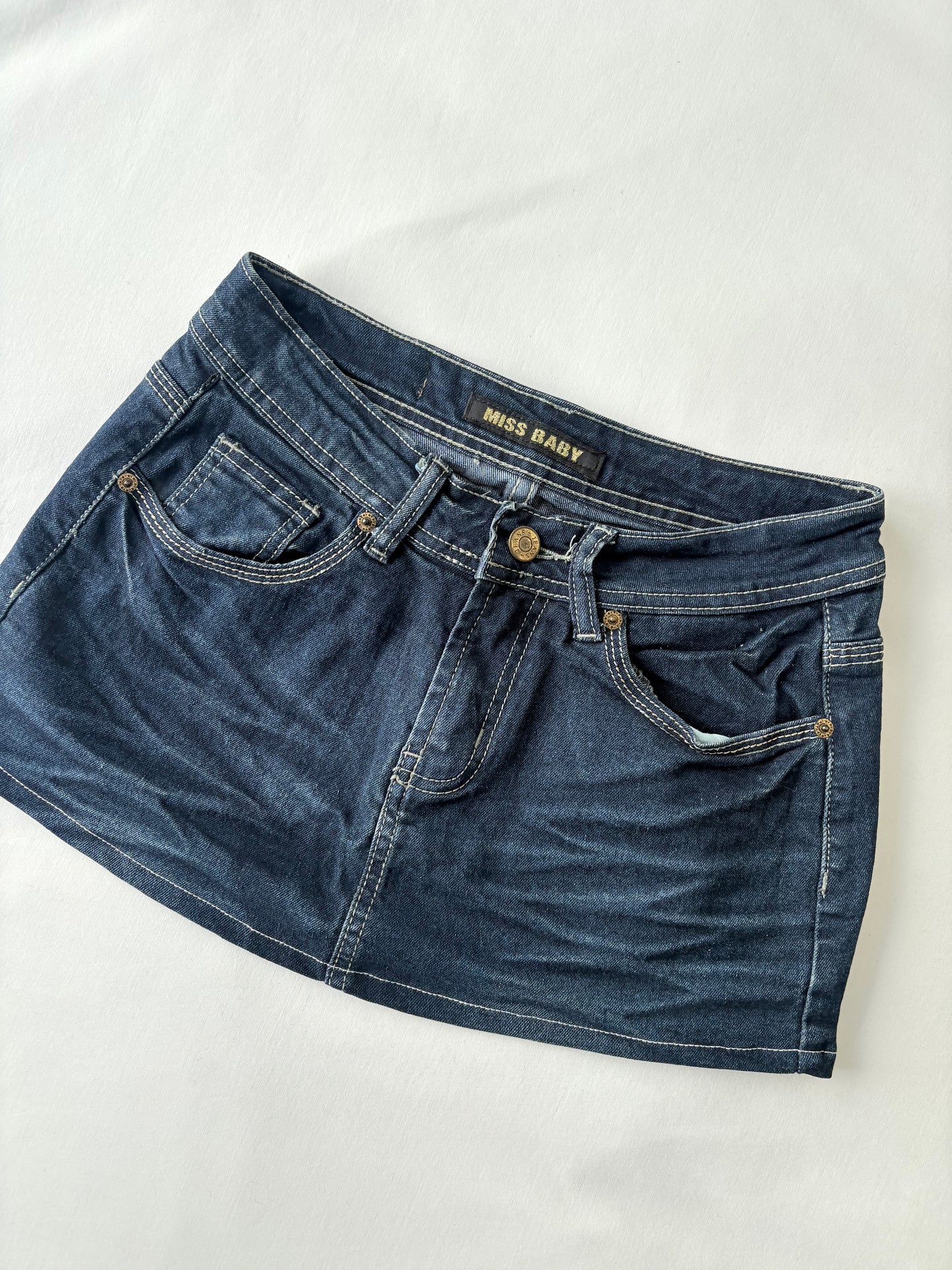 00’s Butterfly denim mini skirt | Size 8
