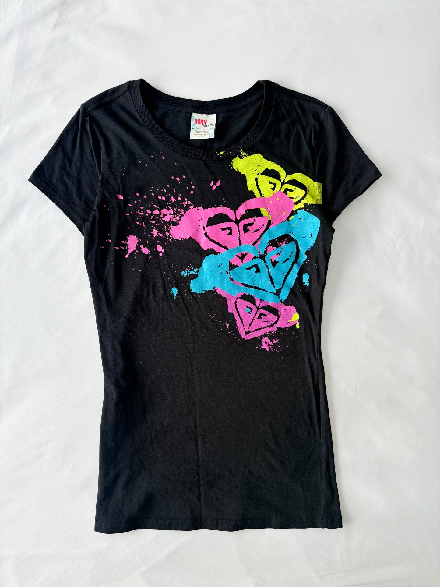 00’s Roxy neon baby tee | Size large