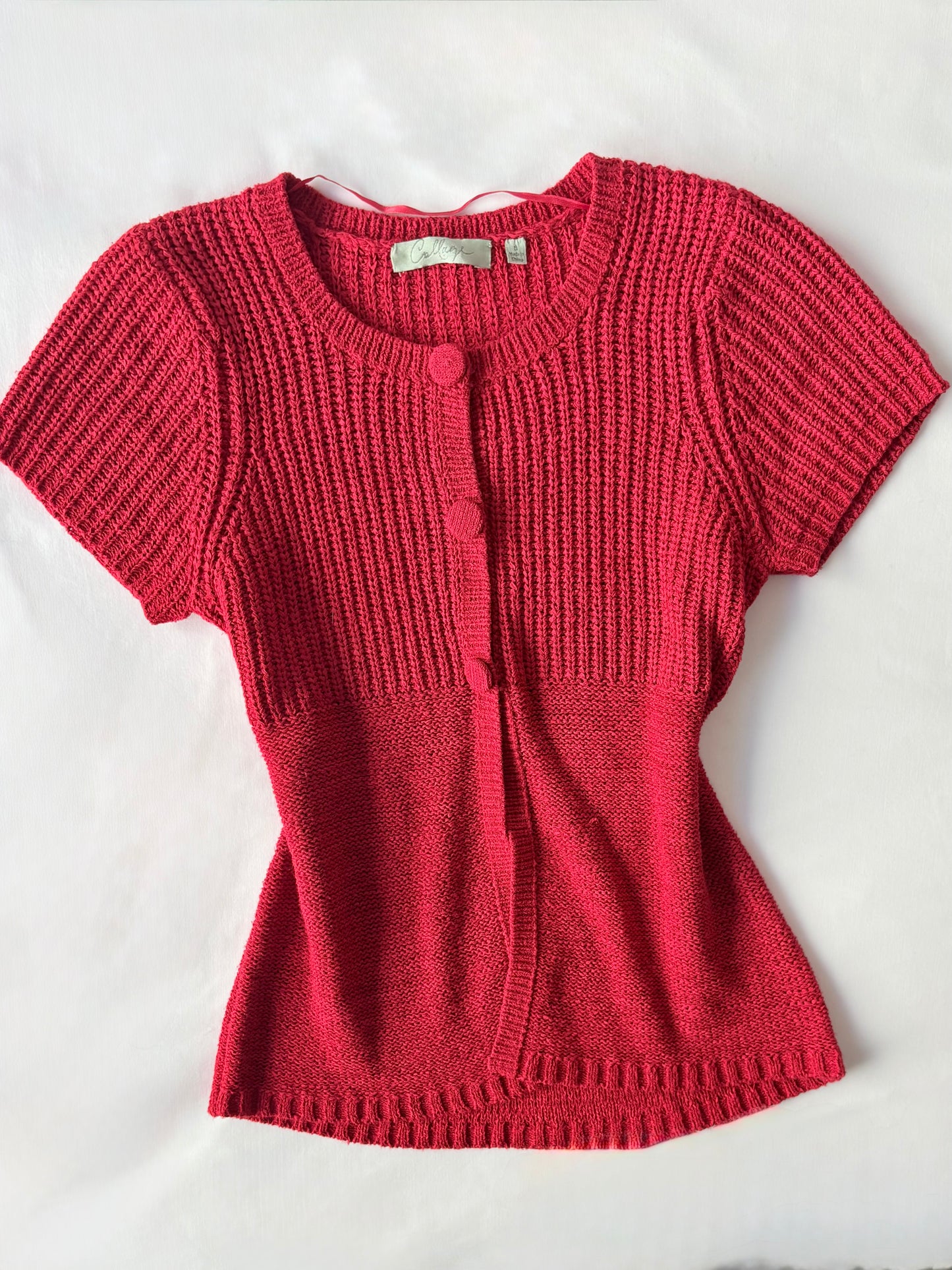 00’s Collage red knit top | Size 10