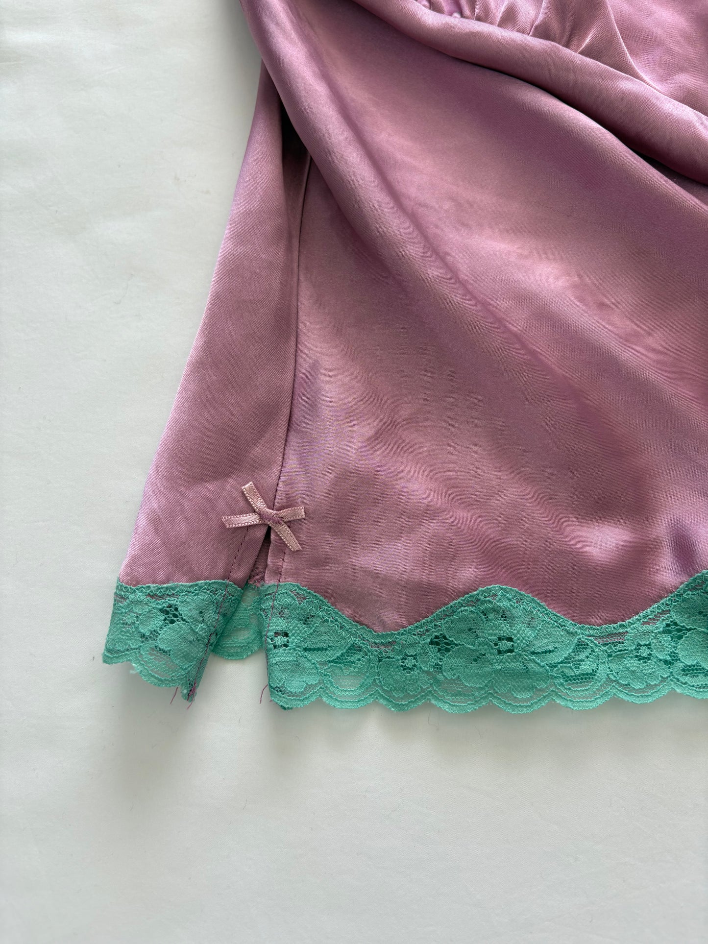 Pink and green lace cami | Size 14-16